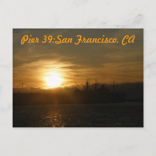 Zonsondergang vanaf Pier 39:San Francisco, CA Brie Briefkaart