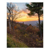 Zonsondergang vanaf Shenandoah National Park Foto Afdruk (Voorkant)