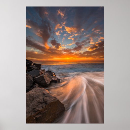 Zonsondergang vanaf Tamarach Beach Poster (Voorkant)
