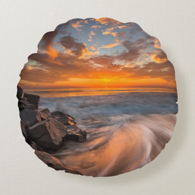 Zonsondergang vanaf Tamarach Beach Rond Kussen (Voorkant)