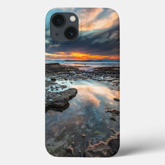 Zonsondergang vanuit de getijdenpoelen Case-Mate iPhone case (Achterkant)