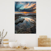 Zonsondergang vanuit de getijdenpoelen poster (Keuken)