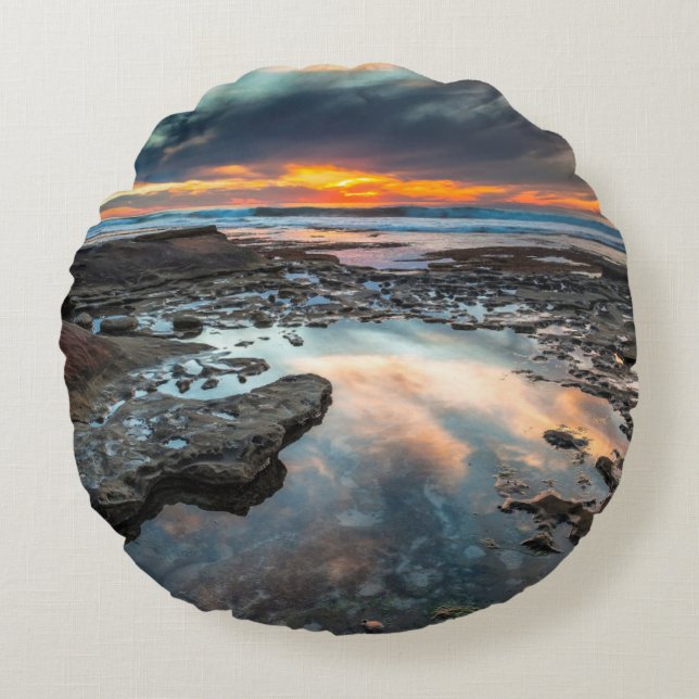 Zonsondergang vanuit de getijdenpoelen rond kussen (Voorkant)
