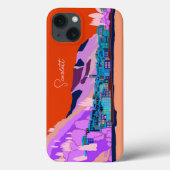 Zonsondergang Varenna Como Italië Illustratie Reiz Case-Mate iPhone Case (Achterkant)