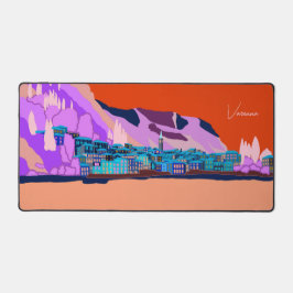 Zonsondergang Varenna Comomeer Italië Illustratie  Bureaumat