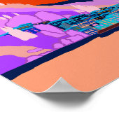 Zonsondergang Varenna Comomeer Italië Illustratie Poster (Hoek)