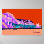 Zonsondergang Varenna Comomeer Italië Illustratie Poster (Voorkant)