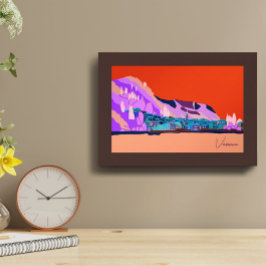 Zonsondergang Varenna Comomeer Italië Illustratie Poster