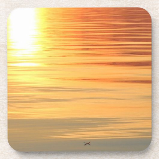 zonsondergang veer bier onderzetter (Voorkant)