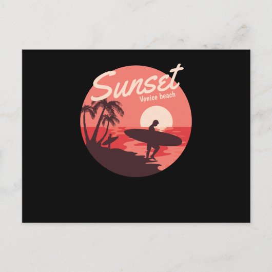 Zonsondergang Venetië Briefkaart (Voorkant)