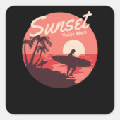 Zonsondergang Venetië Vierkante Sticker (Voorkant)