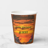 Zonsondergang Verjaardag 2584 Papieren Bekers (Voorkant)