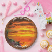 Zonsondergang Verjaardag 2584 Papieren Bordje (Feest)