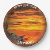 Zonsondergang Verjaardag 2584 Papieren Bordje (Voorkant)