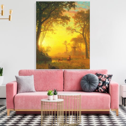 Zonsondergang Verlichting van het bos (door Albert Canvas Afdruk (Insitu (Woonkamer))