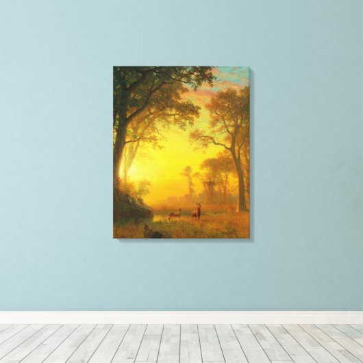 Zonsondergang Verlichting van het bos (door Albert Canvas Afdruk (Insitu (Houten vloer))