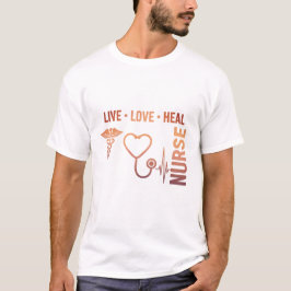 Zonsondergang Verpleegster Leef Liefde Genees Cadu T-shirt