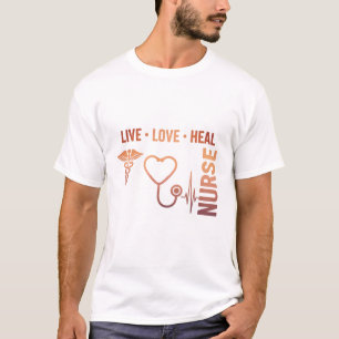 Zonsondergang Verpleegster Leef Liefde Genees Cadu T-shirt