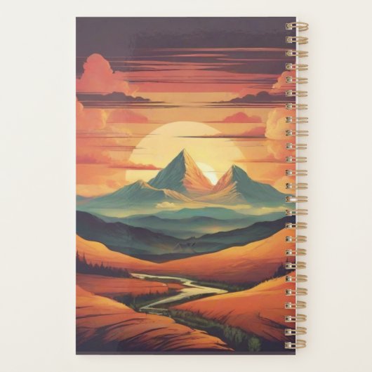  Zonsondergang vertoning Minimale Naam Planner (Achterkant)