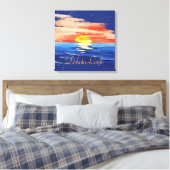  zonsondergang | Vet Abstract Blauw Geel Sinaasapp Canvas Afdruk (Insitu (Slaapkamer))