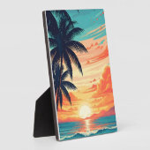 Zonsondergang Vibes Retro Beach Fotoplaat (Zijkant)