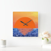 zonsondergang vierkante klok (Huis)