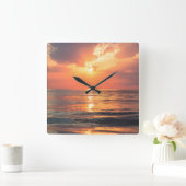 zonsondergang vierkante klok (Huis)