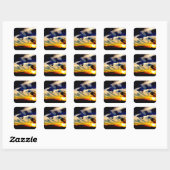 Zonsondergang Vierkante Sticker (Vel)