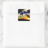 Zonsondergang Vierkante Sticker (Tas)