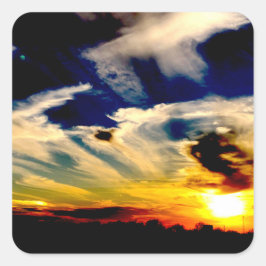 Zonsondergang Vierkante Sticker