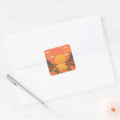 Zonsondergang Vierkante Sticker (Envelop)