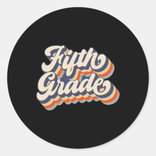 Zonsondergang vijfde klas leraar & amp; student te ronde sticker