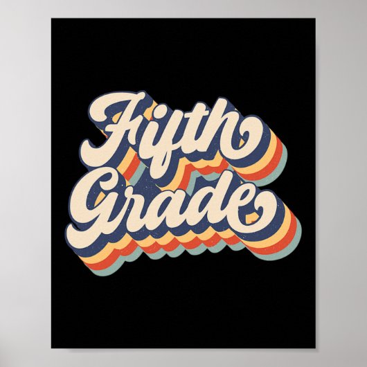 Zonsondergang vijfde klas leraar en student terug poster (Voorkant)