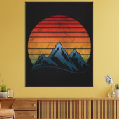 ZONSONDERGANG VINTAGE BERG CANVAS AFDRUK (Insitu (Woonkamer))