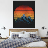 ZONSONDERGANG VINTAGE BERG CANVAS AFDRUK (Insitu (Slaapkamer))