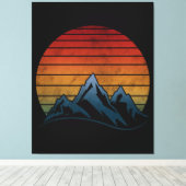 ZONSONDERGANG VINTAGE BERG CANVAS AFDRUK (Insitu (Houten vloer))