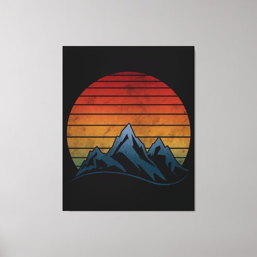 ZONSONDERGANG VINTAGE BERG CANVAS AFDRUK (Voorkant)