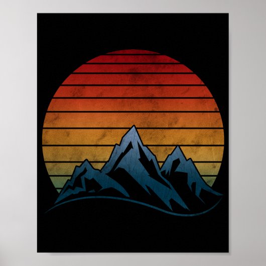 ZONSONDERGANG VINTAGE BERG  POSTER (Voorkant)