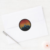 ZONSONDERGANG VINTAGE BERG RONDE STICKER (Envelop)