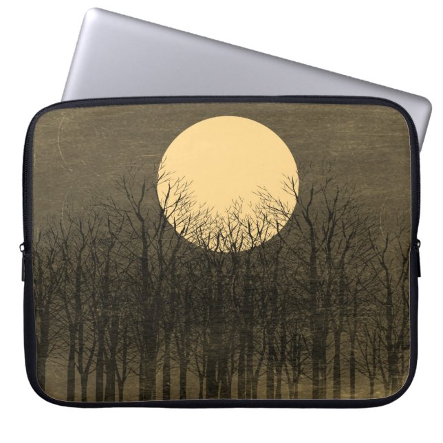 Zonsondergang Vintage Laptop Sleeve (Voorkant)