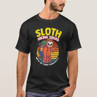 Zonsondergang Vintage Luiaard Wandel Squad T-shirt