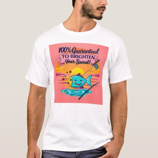 Zonsondergang Vis Vibes T-shirt (Voorkant)