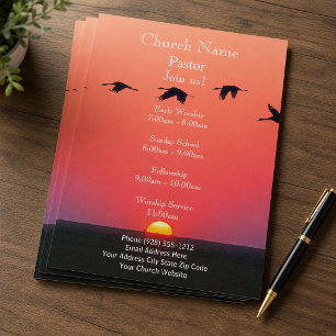 Zonsondergang Vogels Kerk Flyer, Doe mee met onze  Flyer