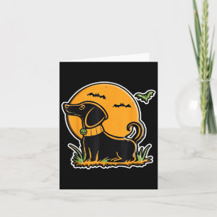 Zonsondergang Volle Maan Zwarte Hond Lab Dachshund Kaart