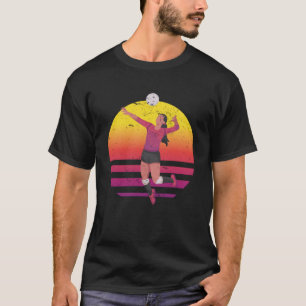  Zonsondergang Volleybal Graphic voor Tiener Meisj T-shirt