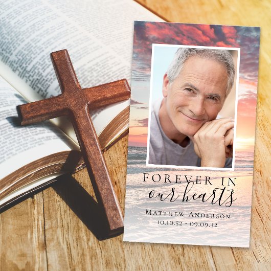 Zonsondergang voor altijd in onze harten Memorial  Visitekaartje