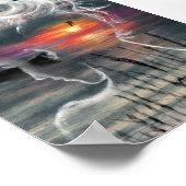 Zonsondergang Vrouw Poster (Hoek)