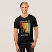 Zonsondergang Wandelaar Hond Berg roept Tri-Blend Shirt (Voorkant volledig)