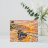 Zonsondergang Wandelpad Ansichtkaart Briefkaart (Staand voorkant)