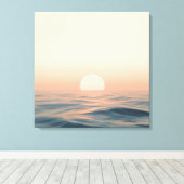 Zonsondergang wandkunst – Vredige Boho-landschap o Canvas Afdruk (Insitu (Houten vloer))